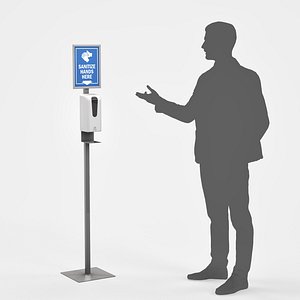 3D touchless hand sanitizer stand model