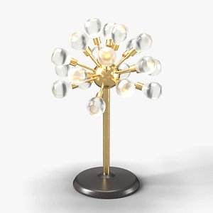 Atomic Sputnik Table Lamp with 20 Frosted Bulbs - Mid Century Retro Prop