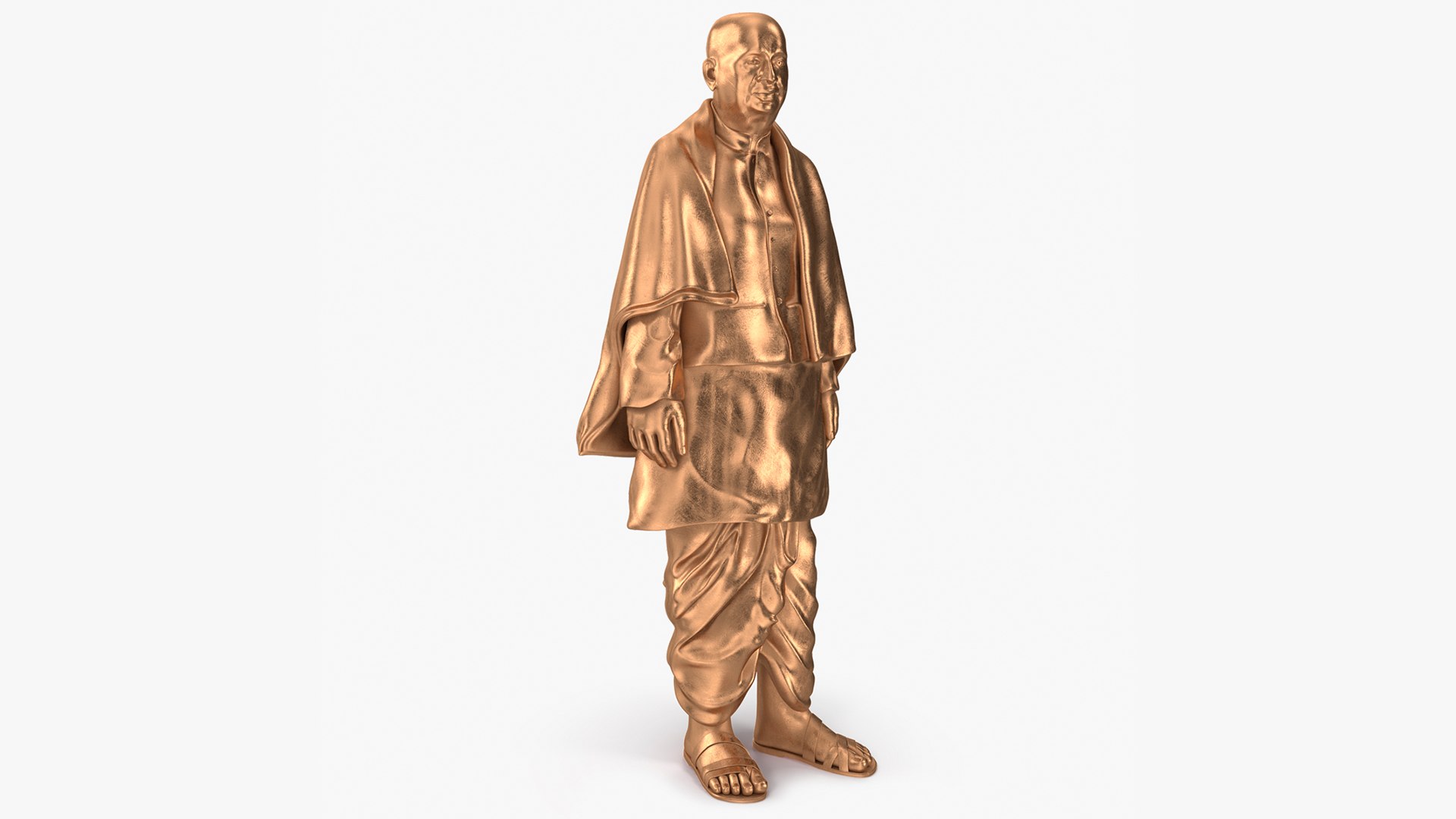 Bronze Indian Man Statue for  Print 3D model preview