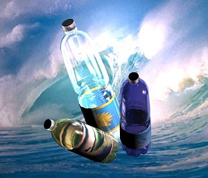 pe bottles various shape 3d model