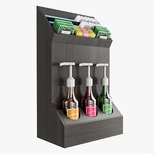 3D model Coffee bar organizer holder for sugar syrups tea