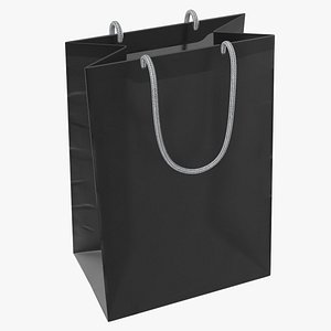 3D Paper Shopping Bag Black