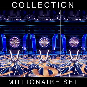 3D Millionaire TV Studio Modern Set Collecion model