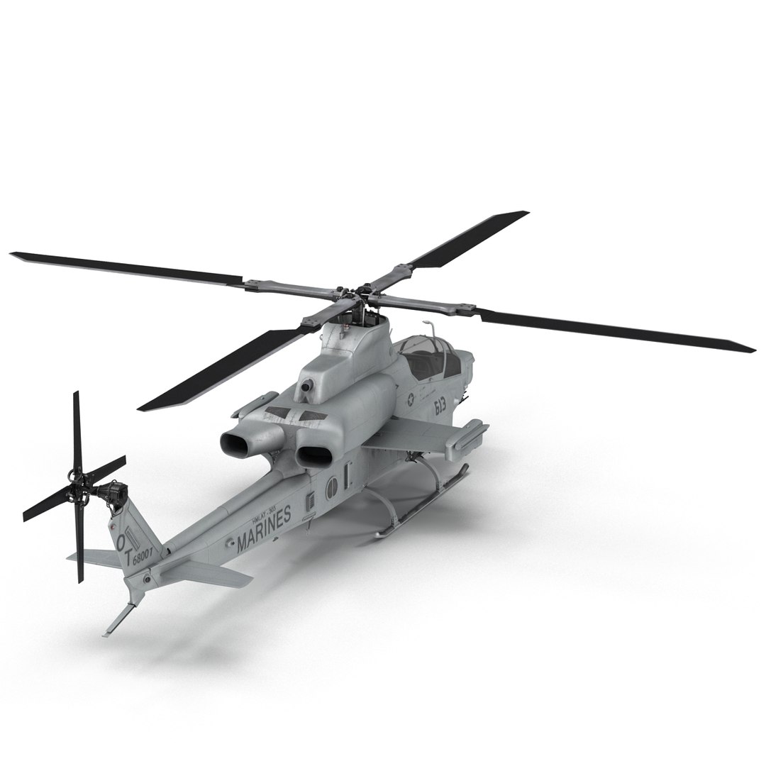 attack helicopter bell ah 3d model