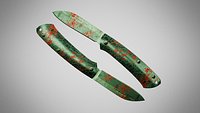 Knife 8 Hazel Green FT With Blood