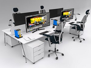 3D Office Desk 3 model