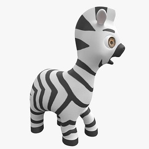 cartoon zebra 3D model