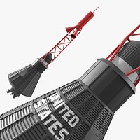 Atlas LV-3B Mercury Capsule with Launch Escape Tower