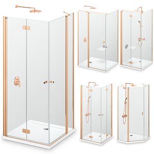 Radaway Nes Brushed Copper Shower 1 3D model