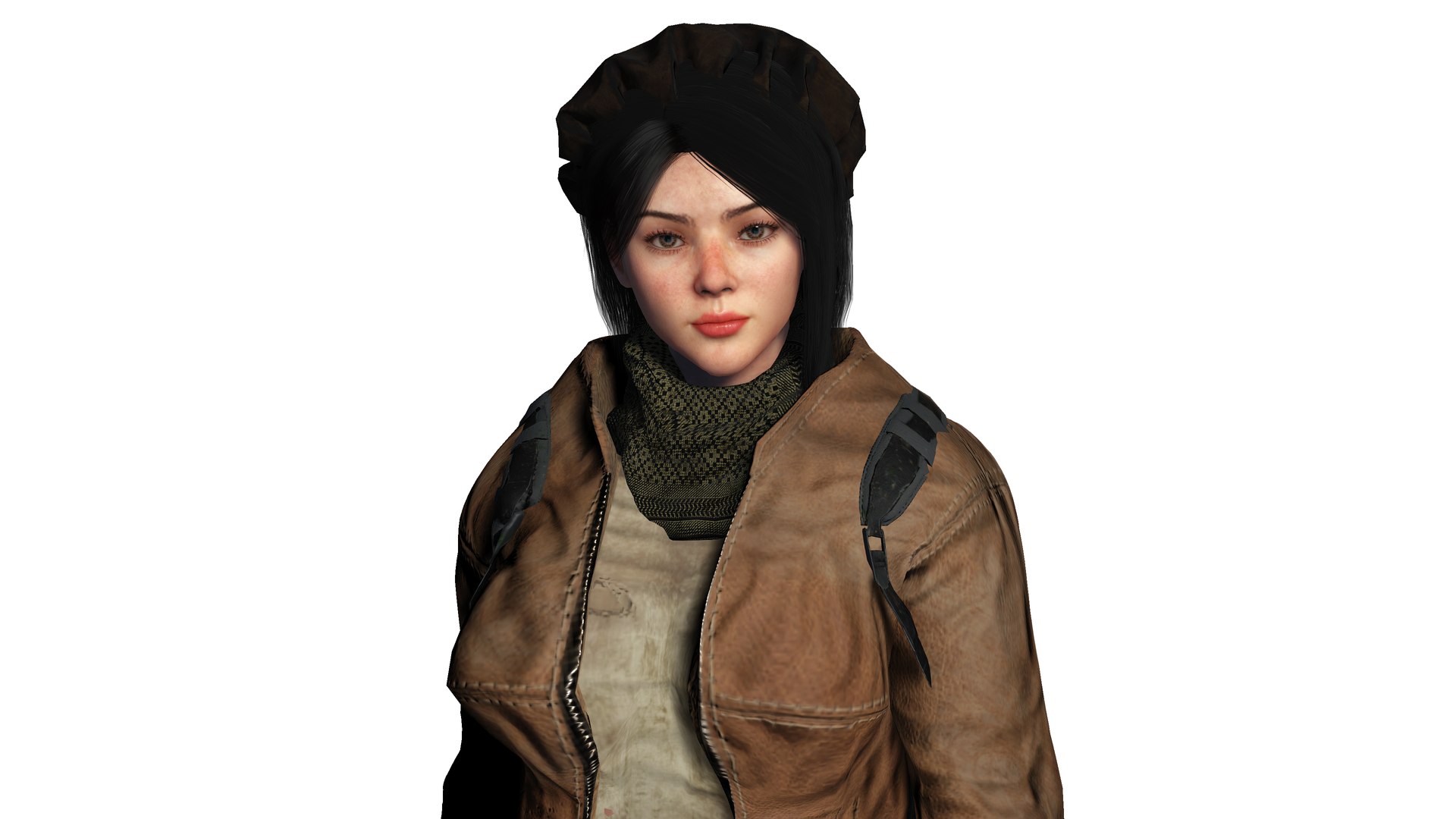 3D HYPER REALISTIC HUMAN RIG-KOREAN ASIAN GIRL - SURVIVAL OUTFIT 3D ...