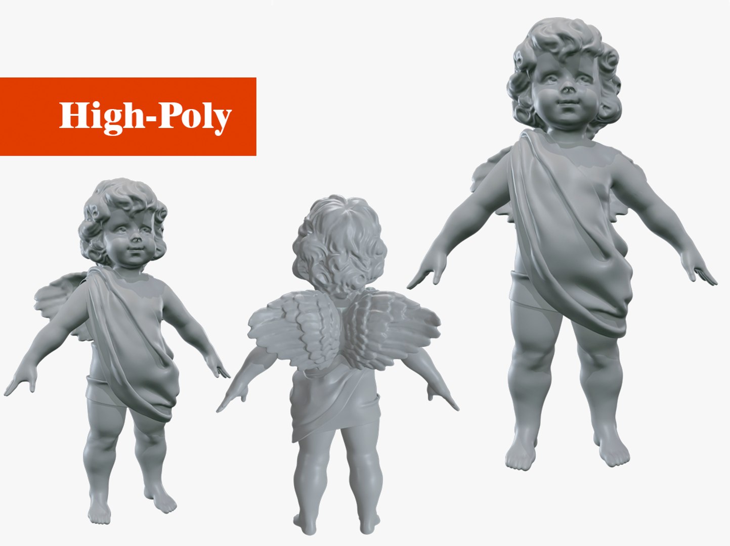3D Cupid Angel High-poly Three 3D Models Model - TurboSquid 2340107