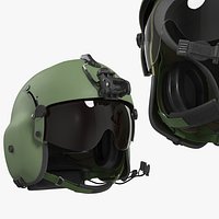 Protective Aviation Helmet with Visor Green