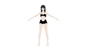 rigged girl 3D model