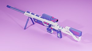 white sci-fi sniper rifle