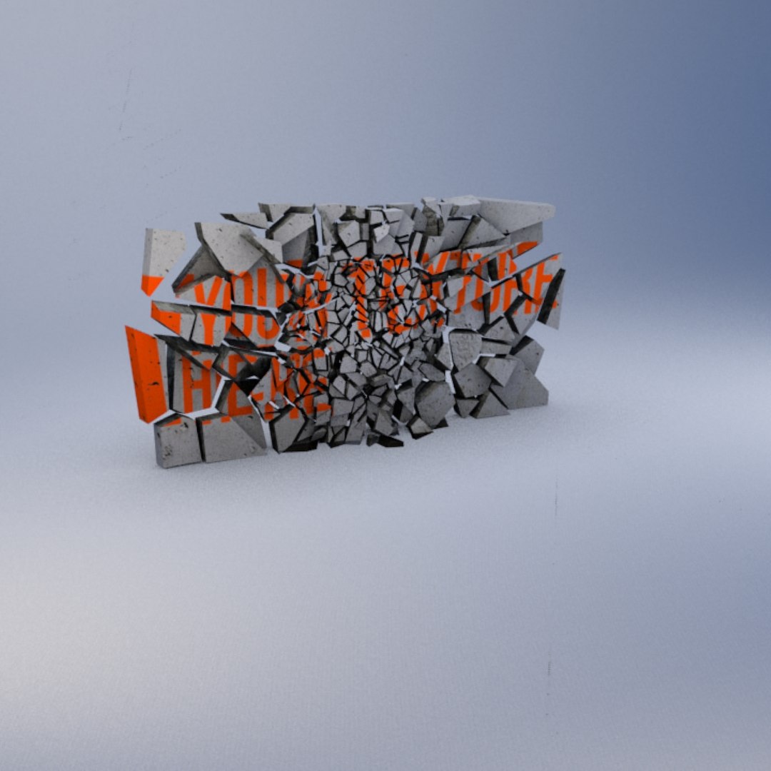 X Animation Breaking Concrete Wall