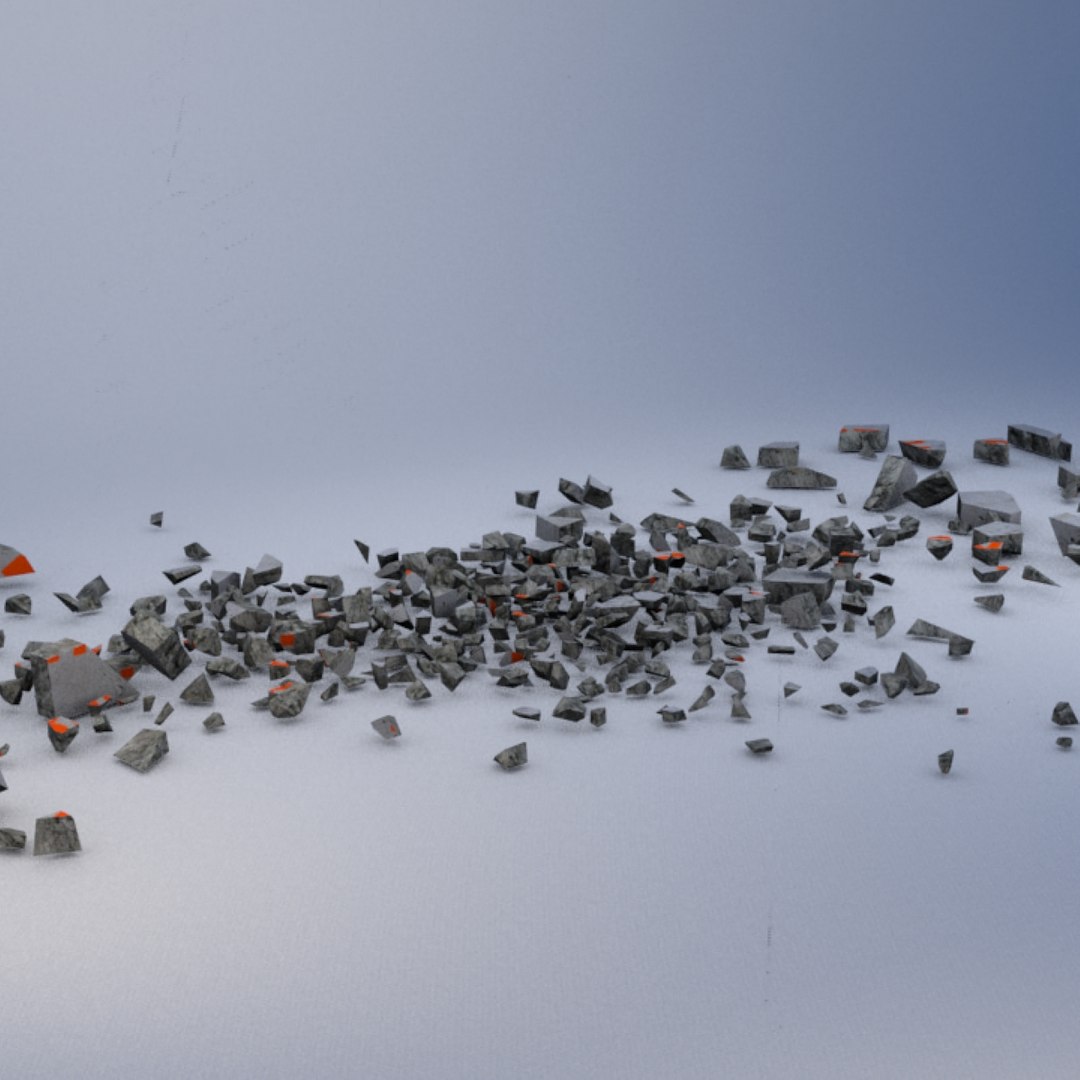 X Animation Breaking Concrete Wall