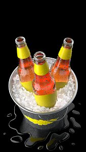 Bottles In The Bucket With Ice