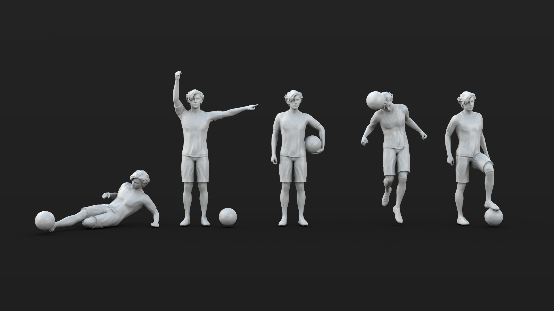 25 Soccer player figures 3D model TurboSquid 1720592