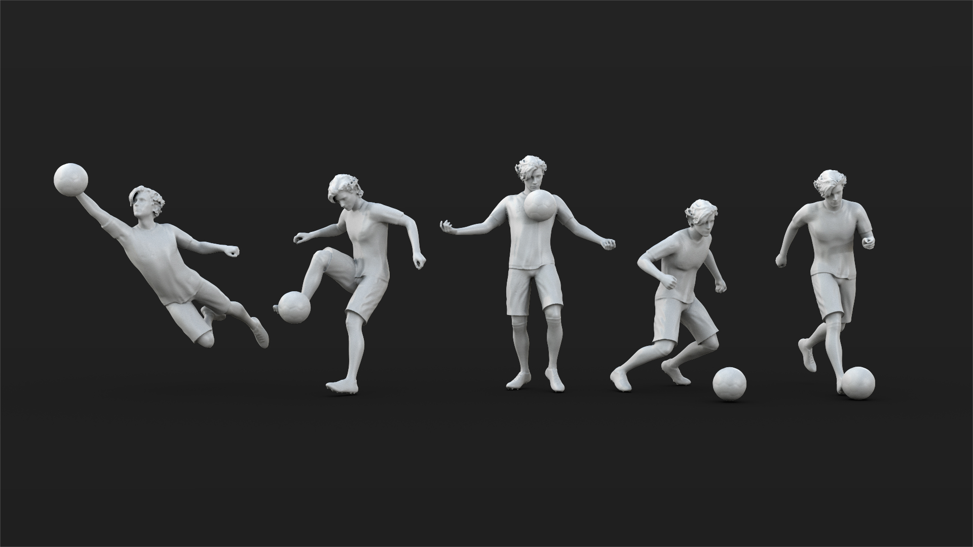 25 Soccer player figures 3D model TurboSquid 1720592