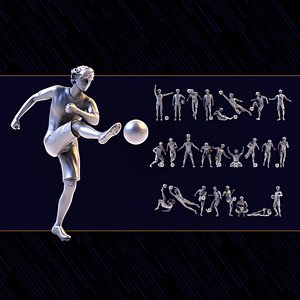25 Soccer player figures 3D model
