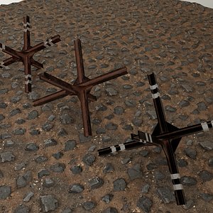 3D anti-tank hedgehog set 3 model