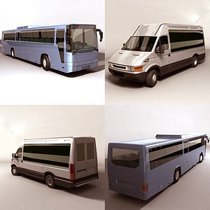 intercity coach van 3d model