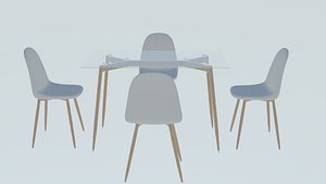 3D MODERN GLASS TABLE model
