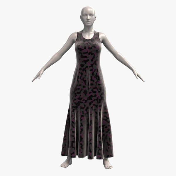 Model Female Dress 008 Material 08 Mannequin 01 Pose 01 PBR 4K 3D 모델 ...