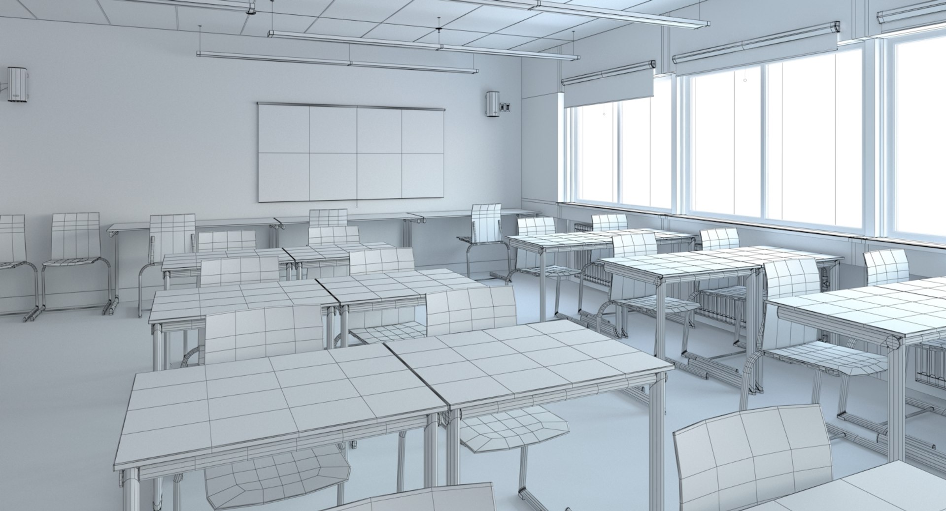 3D classroom interior model - TurboSquid 1217179