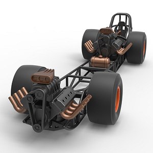 3D Diecast Front engine AWD dragster Scale 1 to 25