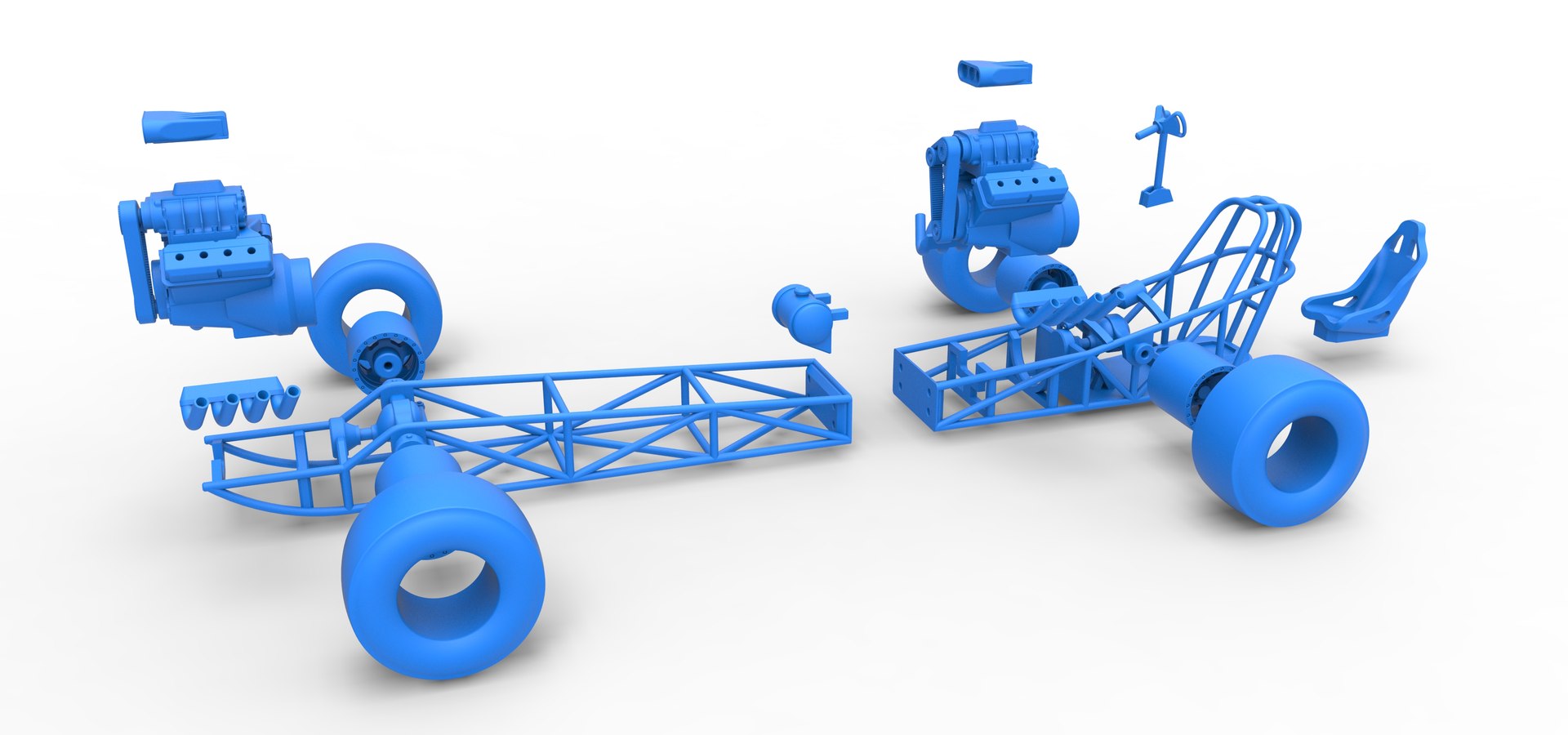 3D Diecast Front engine AWD dragster Scale 1 to 25 - TurboSquid 2015192
