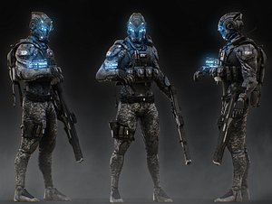 Sci Fi Soldier 3D model