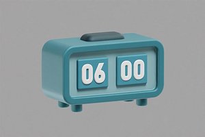 3D Digital Alarm Clock Cartoon model