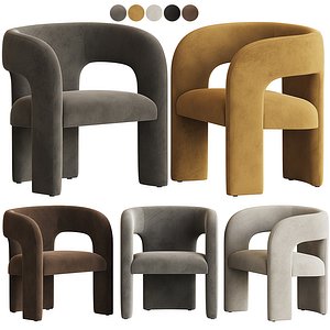chair velvet metal 3D model