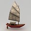 3d model junk boat