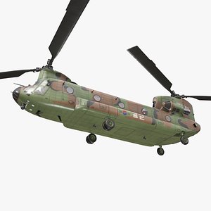 CH-47 Chinook Korean Air Force Basic Animation 3D model
