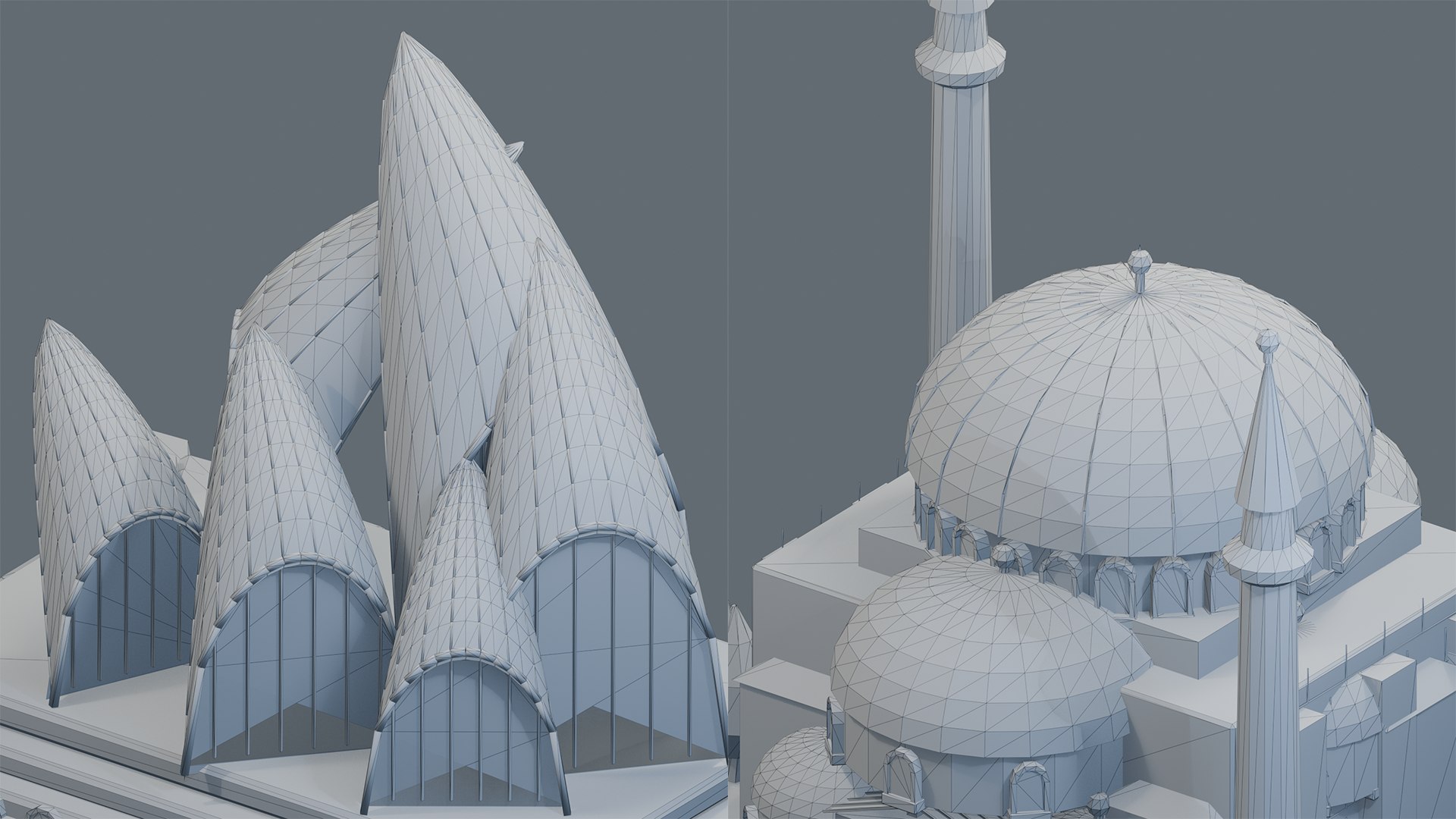 World Landmarks Diorama Collection 16 Architectural Models Low-poly 3D ...
