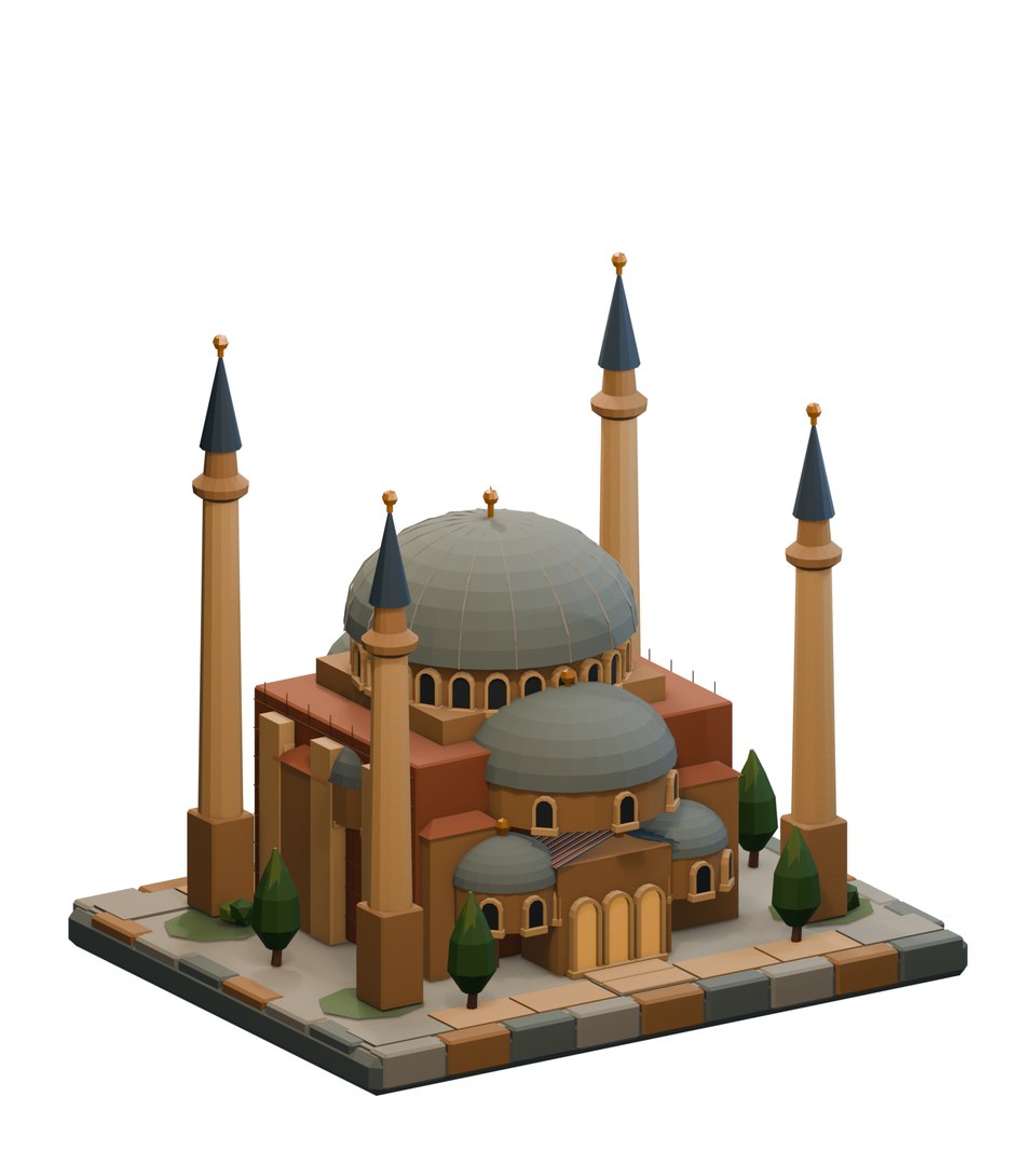 World Landmarks Diorama Collection 16 Architectural Models Low-poly 3D ...