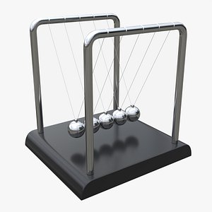 3D Newton Cradle Balance Steel Balls 01 model