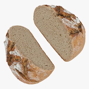 Rye Bread Half Set 3D model