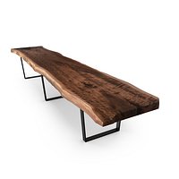 HUDSON CLARO WALNUT TABLE METAL BASE