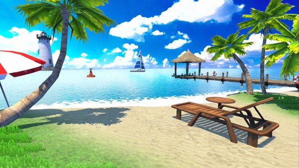 3D model Tropical Beach Low Poly Asset Pack