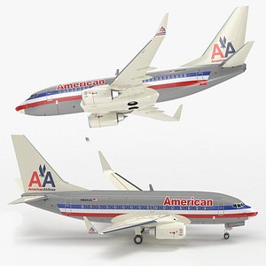 American Airlines Boeing 737-600 with Interior Rigged for Maya