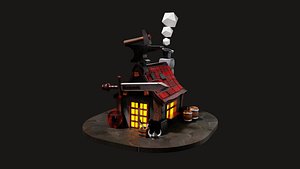 3D Medieval blacksmith evee blender
