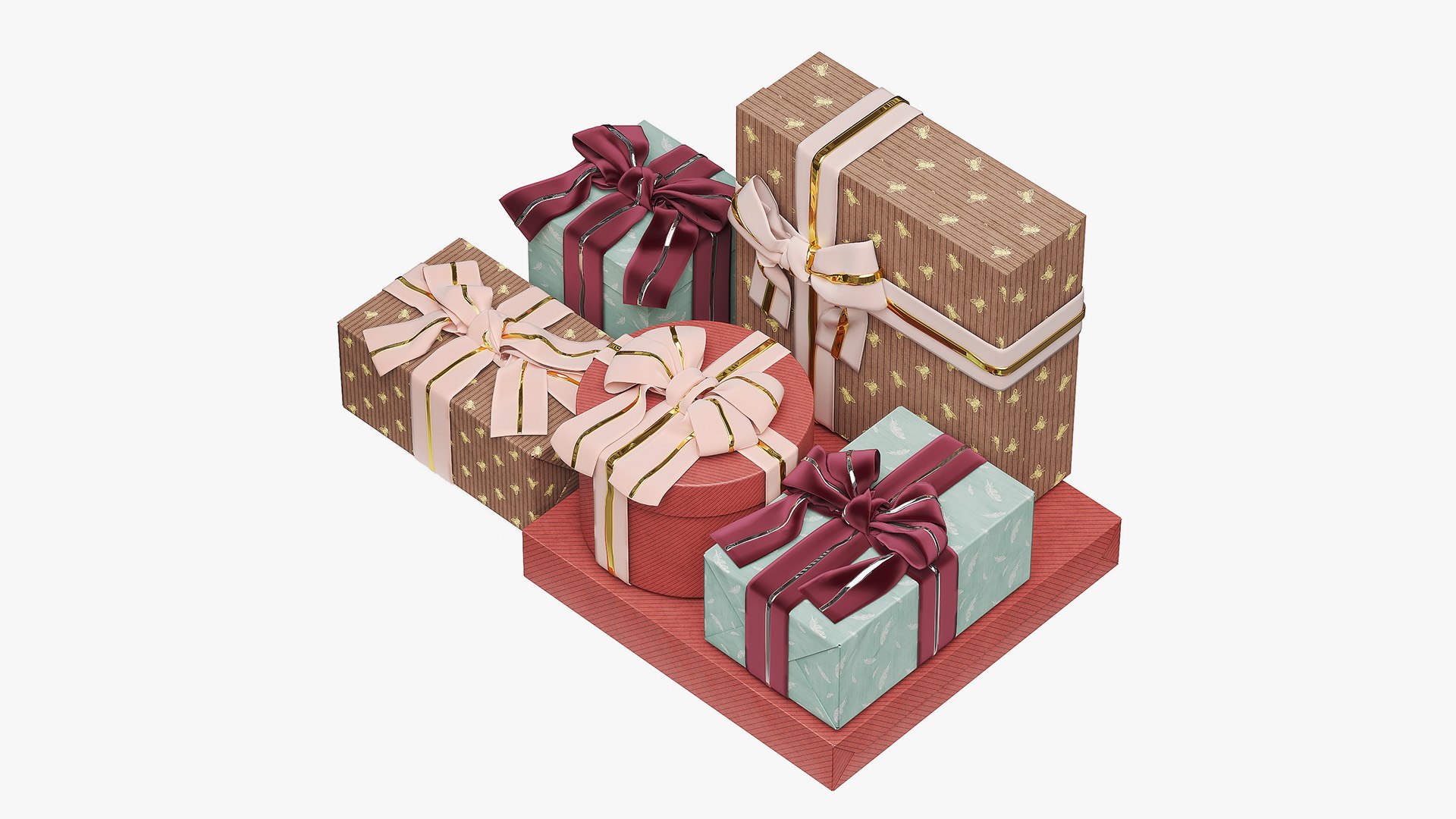 Gift Box Set with Double Ribbon model https://p.turbosquid.com/ts-thumb/zQ/yDGx7L/4X/ts_002/jpg/1749743530/1920x1080/fit_q87/a69c4bc1d03c8a1de3b1297cdd82767b2e81c75d/ts_002.jpg