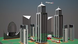 city aircraft animation 3D