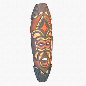 African Mask 07 hy poly 3D model 3D model