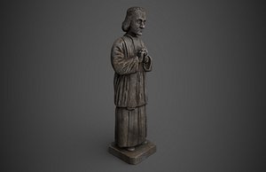 medieval statue saint 3D model