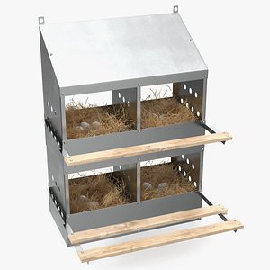 4-Hole Poultry Nest Box With Chicken Eggs(1)