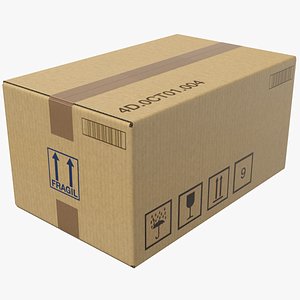 3D real cardboard box model